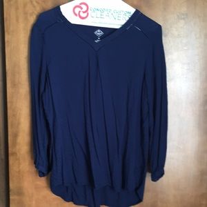 Navy blue long sleeve blouse